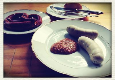 Close-up of served food in plate