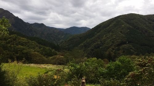 Scenic view of mountains against sky