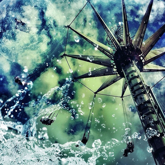 water, animal themes, reflection, one animal, waterfront, high angle view, low angle view, day, nature, no people, outdoors, cloud - sky, sky, animals in the wild, close-up, wildlife, rippled, motion, lake, sunlight