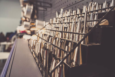 Close-up of books in row