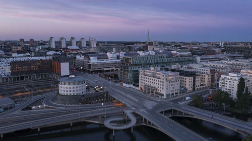 High angle view of elevated road, stockholm, sweden