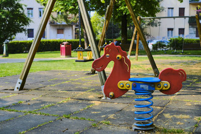 View of playground in park