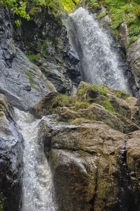 Low angle view of waterfall