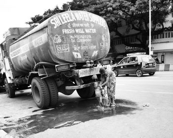 Man standing on road