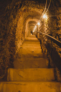 View of illuminated tunnel