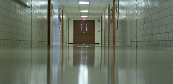 Interior of illuminated building