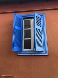 Low angle view of window on building