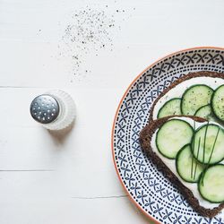 Close-up of food on table