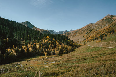 Scenic view of mountains against sky