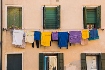 Clothes drying outdoors