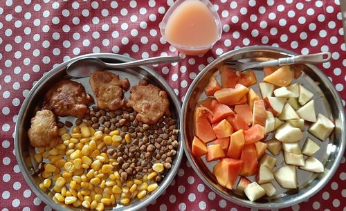 Directly above shot of breakfast in bowl