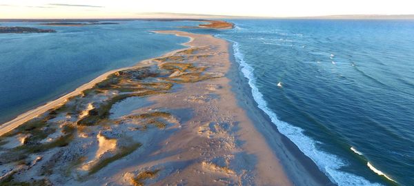 Nauset beach aerial at orleans, cape cod