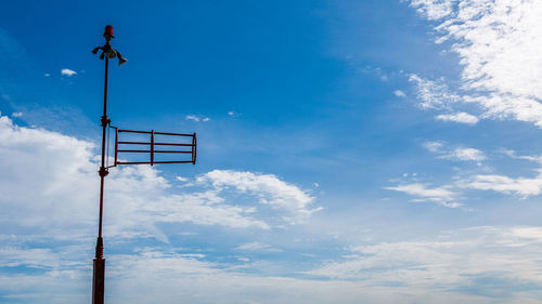 Low angle view of basketball hoop against sky