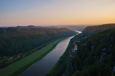 Scenic view of landscape at sunset