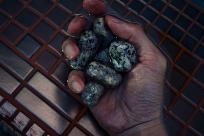 Close-up of hand holding food