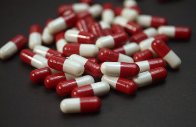 Close-up of capsules on table