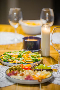 Close-up of food on table