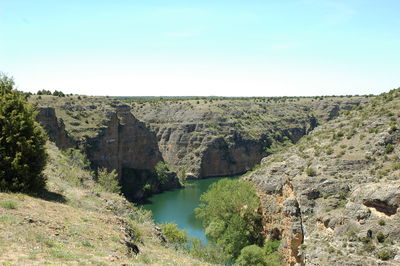 Scenic view of landscape against clear sky