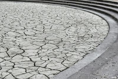 High angle view of cracked landscape