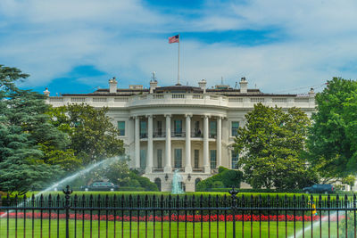 View of fountain in front of building