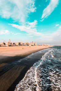 Panoramic view of beach against sky