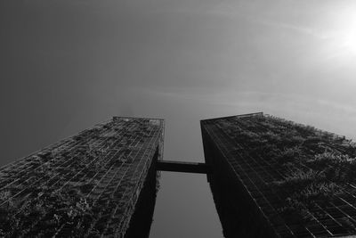 Low angle view of skyscrapers against sky