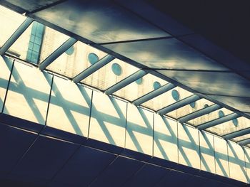 Low angle view of modern building against sky