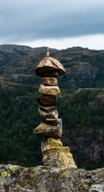 Stack of stones on rock