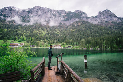 Scenic view of lake against mountains