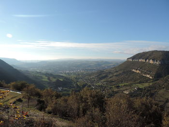 High angle view of landscape against sky