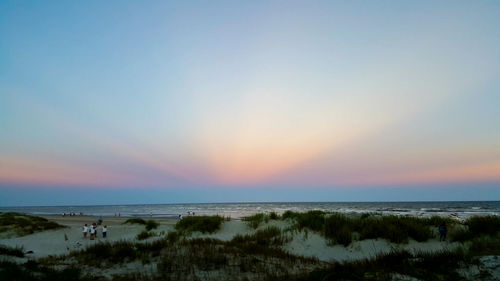 Scenic view of beach during sunset