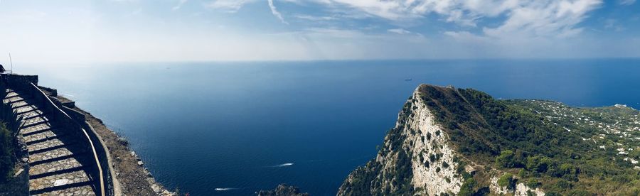 High angle view of sea against sky