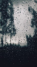 Full frame shot of raindrops on glass window