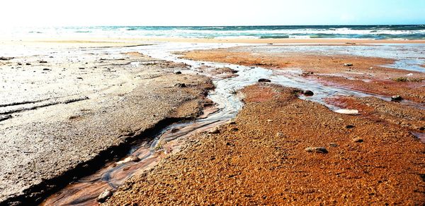 Scenic view of beach against sky