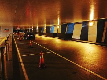 Cars on road at night