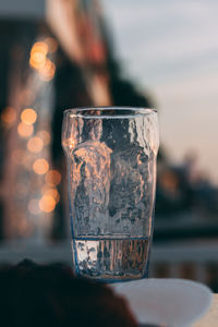 Close-up of wine glass on table