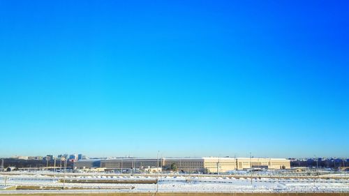 Built structure against clear blue sky