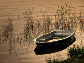 Scenic view of boats in lake