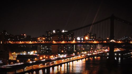 Illuminated city at night
