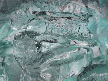 Full frame shot of frozen ice