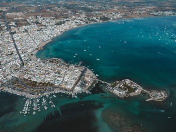 High angle view of sea