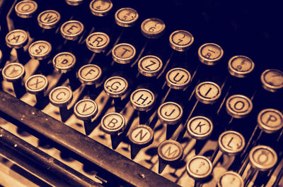 Full frame shot of vintage typewriter