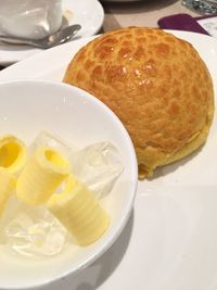 Close-up of bread in plate