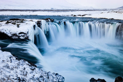 Scenic view of godafoss waterfall