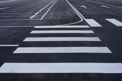Zebra crossing on road