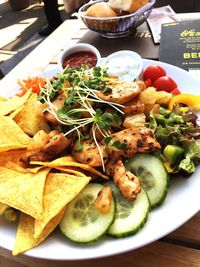 Detail shot of food on table