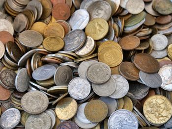 Full frame shot of coins 