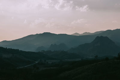 Scenic view of landscape against sky during sunset