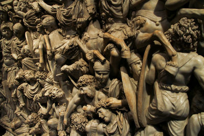 Detail of the colossal sarcophagus with battle scenes. 