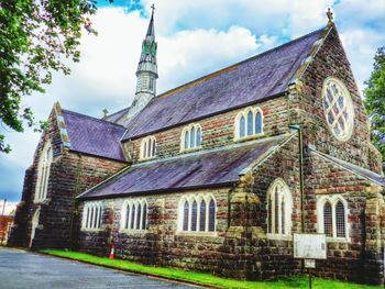 Low angle view of church against sky